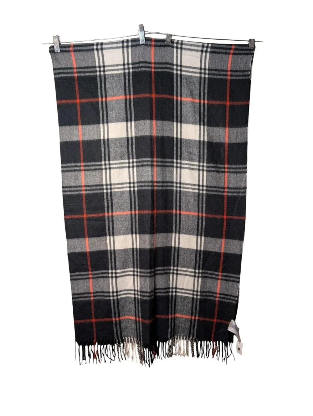 Gap oversized plaid blanket scarf with fringe cozy winter essentials layering OS